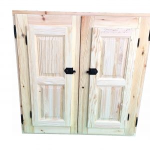 Ventana de Madera Rústica con Reja - Imagen 3