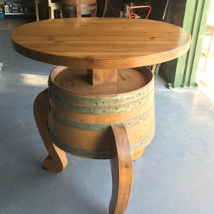 MESA ALTA CON TONEL DE MADERA - 110 CM ALTO - Imagen 2