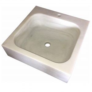 lavabo mármol blanco macael con agujero para grifo