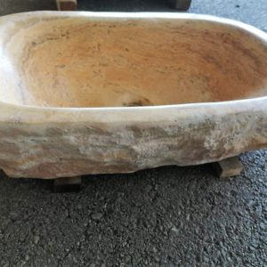 LAVABOS DE PIEDRA AMARILLA RUSTICA CON CANTOS ROTOS - Imagen 3