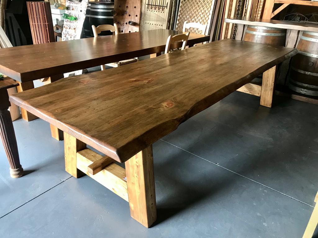 MESA RÚSTICA DE MADERA CON PATA INCLINADA - RUSTICOS Y MADERA