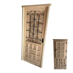 Puerta de Madera Exterior con Reja Castellana y Postigo - Imagen 5