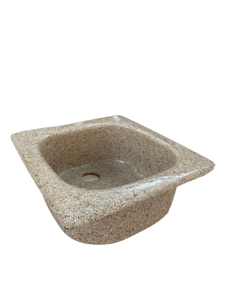 FREGADERO DE RESINA CON UN SENO 48 X 44 X 17 CM - RUSTICOS Y MADERA