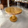 mesa rústica de madera maciza redonda
