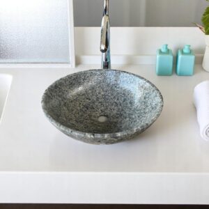Poza Lavabo Redondo de Piedra y Resina - Estilo Rústico - Imagen 2
