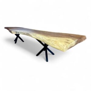 Mesa Gigante Rústica de Comedor con Tablero Irregular – Madera de Samanea (Saman) - Imagen 2