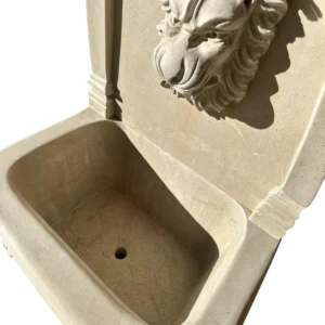 Fuente rústica de pared en mármol natural Rosa Zarci – estilo jardín clásico - Imagen 3