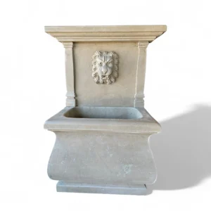 Fuente rústica de pared en mármol natural Rosa Zarci – estilo jardín clásico - Imagen 2