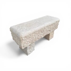 Banco pequeño rústico de piedra natural (105 cm ancho)